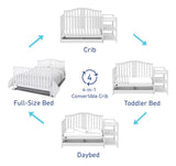 Cuna Convertible 4 En 1 Con Cambiador Y Cajón Blanca