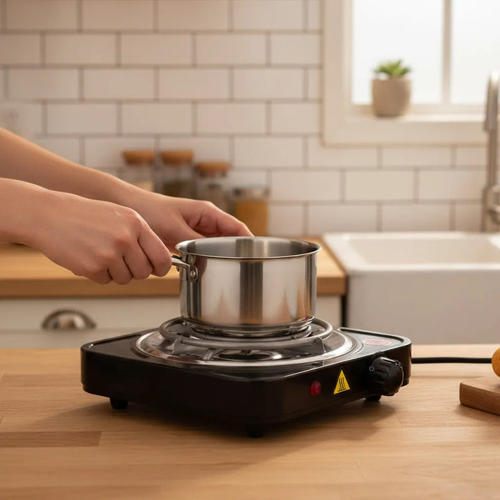 Estufa Electrica Sencilla De Un Puesto Cocina 1000w 60hz Negro