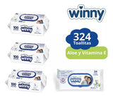 Pañitos Humedos Winny Aloe Vera & Vitamina X324 Unidades