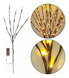 Árbol Flor 20 Led Ramal Guirnalda Pilas Iluminación Jardin Marrón