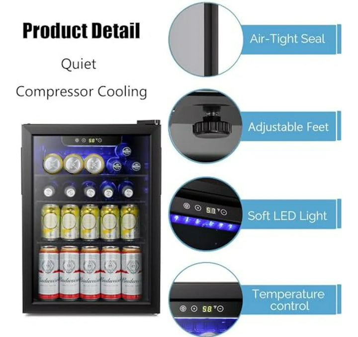 Nevera Mini De Bebidas Antarctic Star - Puerta De Vidrio, Ac