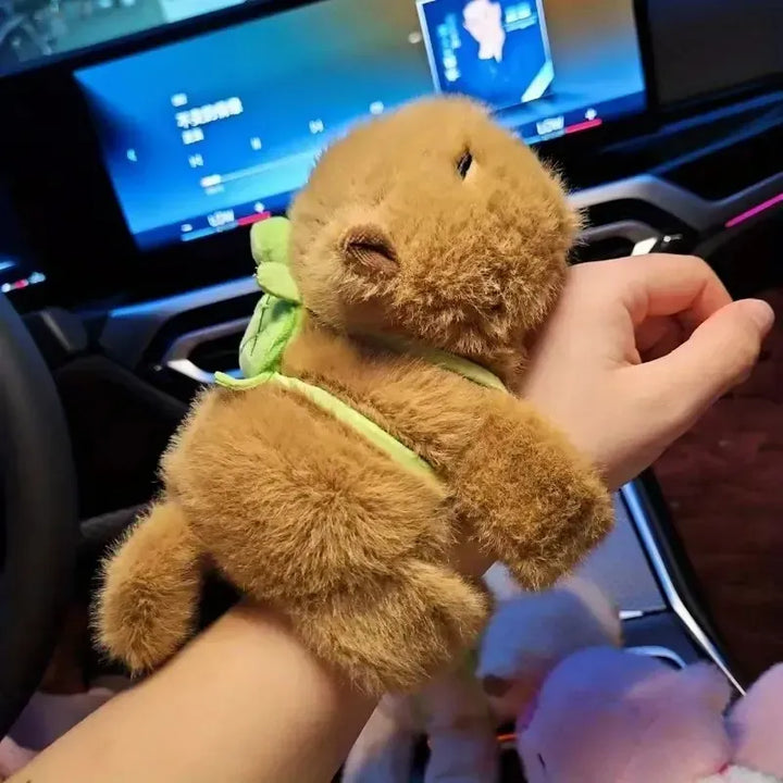 Peluche Capibara Cola Giratoria Luz Led Música Juguete Niños Café