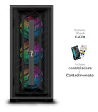 Chasis Gamer E-atx Argb 7 Coolers Argb Jx-125 War Hammer Negro