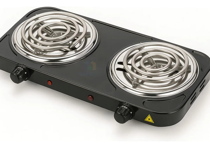 Fogon Estufa Electrica Portatil Blanca 2 Puestos Quemadores Potencia 2000W Cocina Compacta Resistente Hogar Oficina Viajes Camping Practica Rapida Segura Limpieza Sencilla Impovd