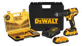 Taladro Percutor 1/2+ 2 Baterias + Kit De Accesorios Dewalt Amarillo