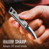 Cuchillo De Bolsillo Edc Mini Plegable De Titanio Gris