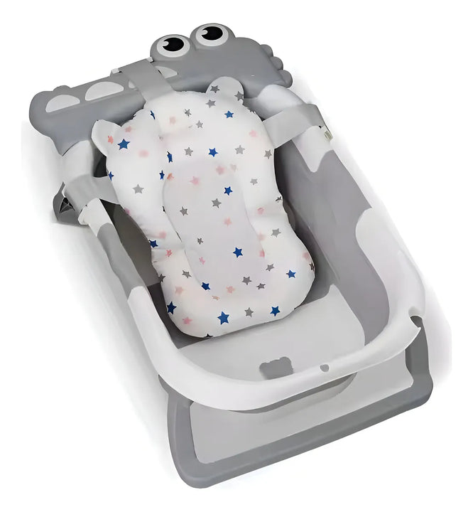 Bañera Plegable Portátil Con Termómetro Y Cojin Malla 6869 Color Gris Cocodrilo