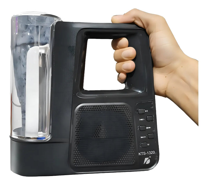 Parlante Linterna Bluetooth Recargable Radio Fm Usb Memoria Color Blanco