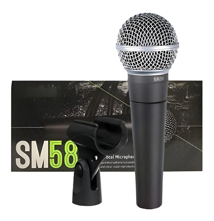 Micrófono Shure SM SM58-LC Dinámico Cardioide color gris oscuro y plateado