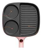 Sartén Eléctrico 3 Puestos Rosa
