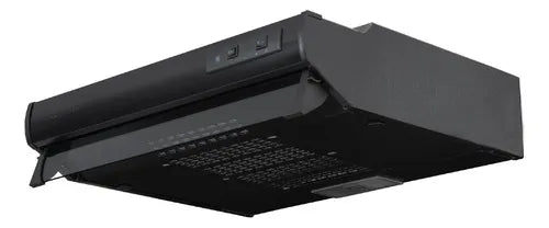 Estufa 4 Puestos Cristal + Campana Horizontal 60 Cm Negra Negro