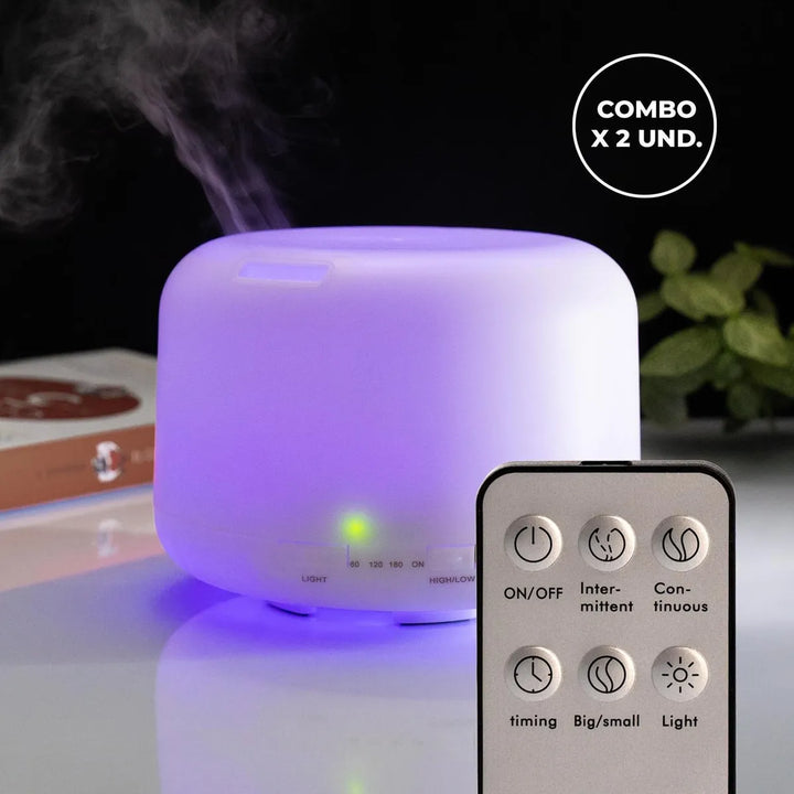 Combo 2: Difusores De Aromaterapia, Humificador Ultrasonico - Blanco