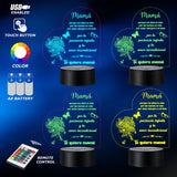 Lámpara De Noche Regalo Para Mama Decoración Día De La Madre - Negra