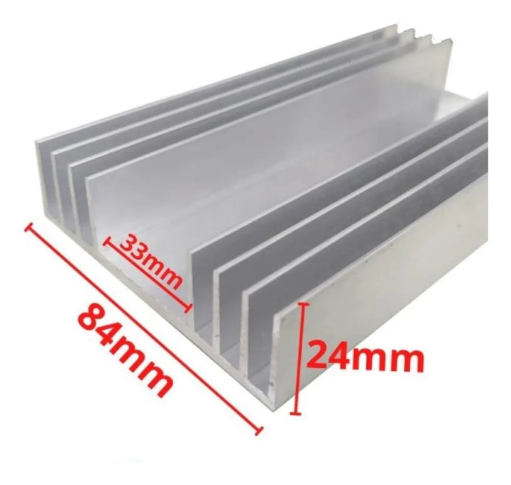 Disipador De Calor 8x40cm Riel De Aluminio 8 Aletas