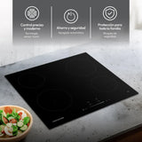 Estufa De Empotrar Vitrocerámica 60 Cm Cuatro Puestos Negro