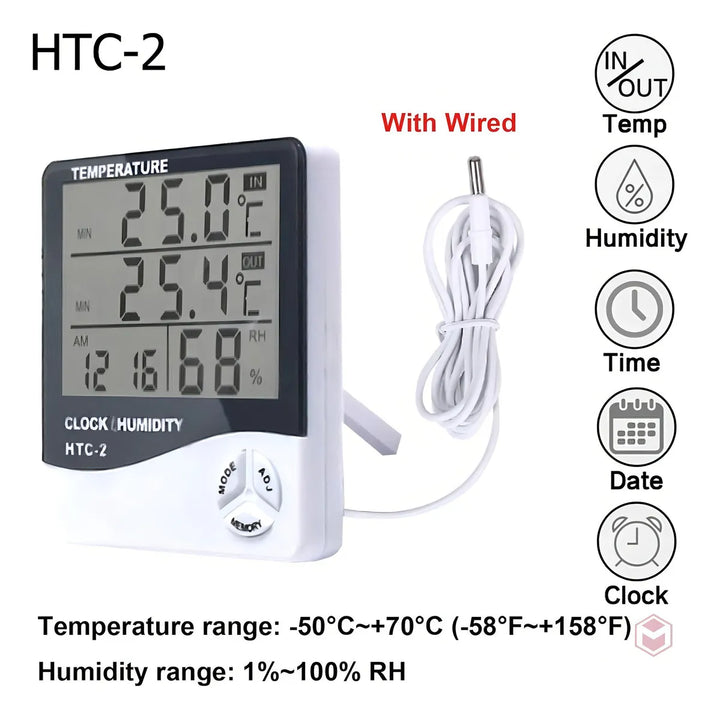 Termohigrometro Digital Higrometro,termometro,reloj Alarma