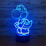 Lámpara De Noche Led 3d Mario Bros Yoshi Holograma Regalo Negra