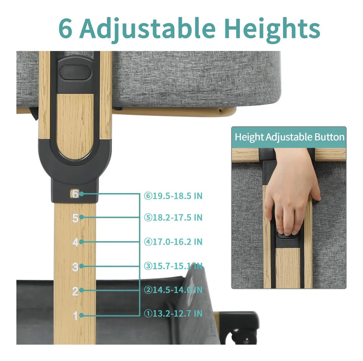 Moisés De Bebé 3 En 1 Cuna Portátil Ajustable Con Bolsa