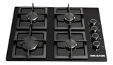 Estufa De Empotrar Challenger 4 Puestos Gas Vidrio Sq 6759 Color Negro