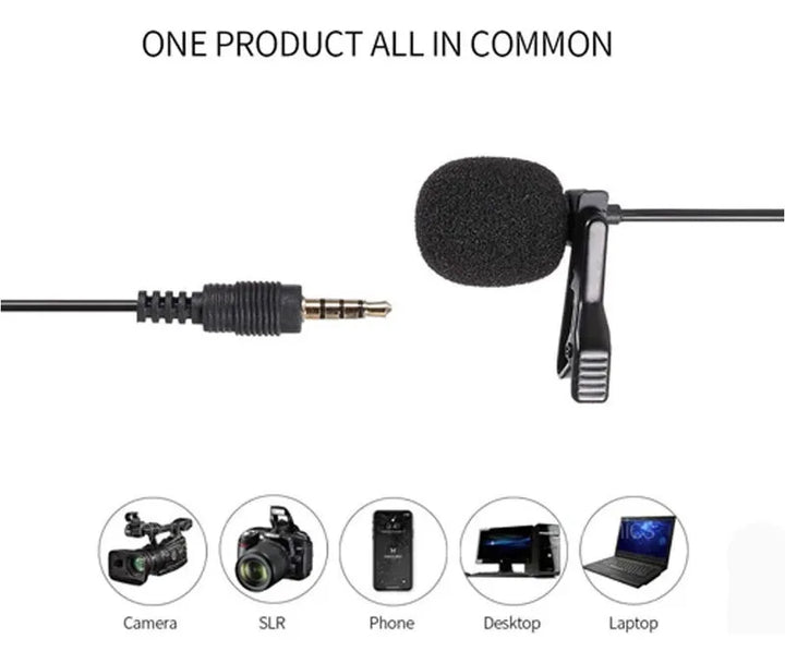 Microfono Corbata Jack 3.5 Clip Grabar Audios Videos Celular