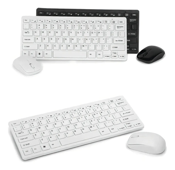 Combo Mini Teclado Mouse Inalambrico Teclado Blanco