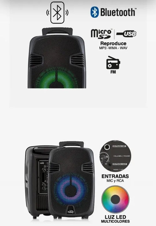 Parlante Kalley K-bsk8w Negro 8w Rms Bluetooth Nuevo Negro