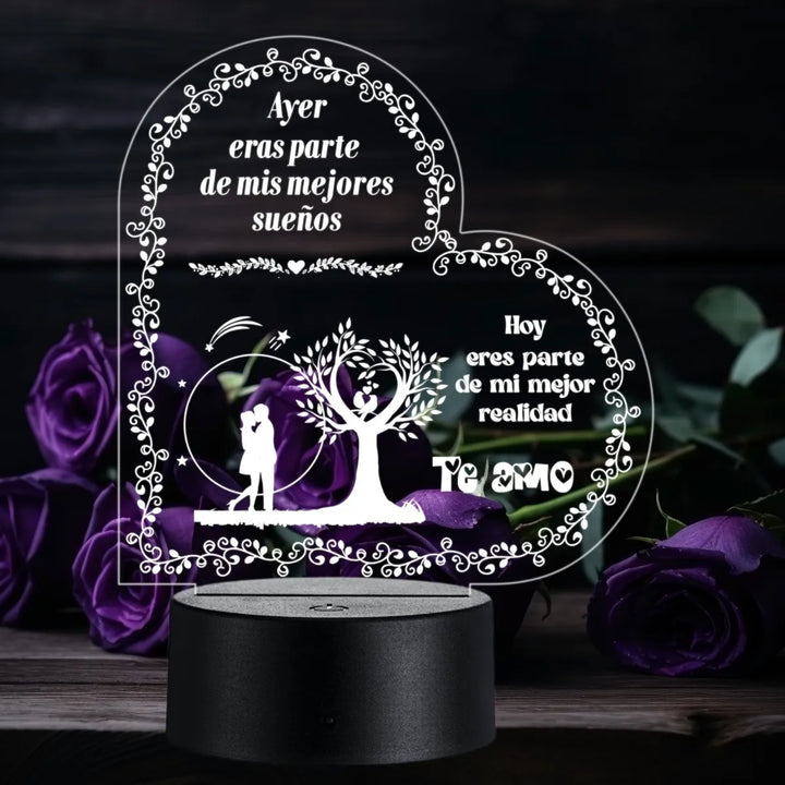 Lámpara De Noche Regalo Para Pareja Novios Amor Decoración Negro