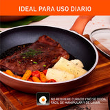 Juego De 2 Sartenes Imusa 90 Años 24cm Tapa De Vidrio Color Cobre