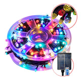 Instalacion Navideña Lineal 200led Solar Con Control Multicolor
