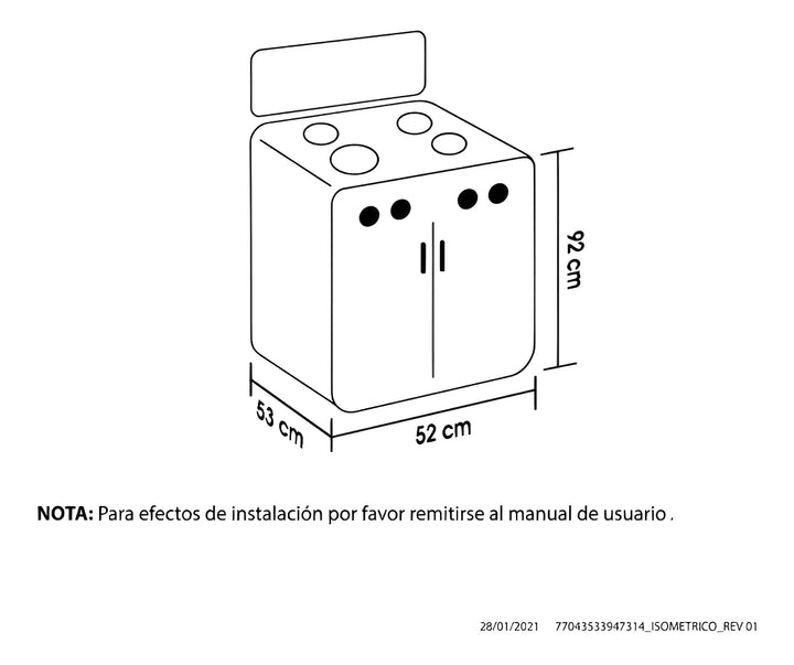Estufa Romero Gabinete Torre Mixta 3x1 Gas Propano Plata Tipo de conexión Gas envasado