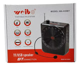 Parlante Portátil Micrófono Amplificador Bluetooth Radio Sd Rojo