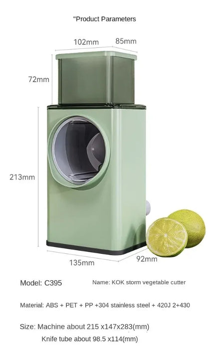 Picador De Mano Multifuncional Verduras Y Carnes Verde