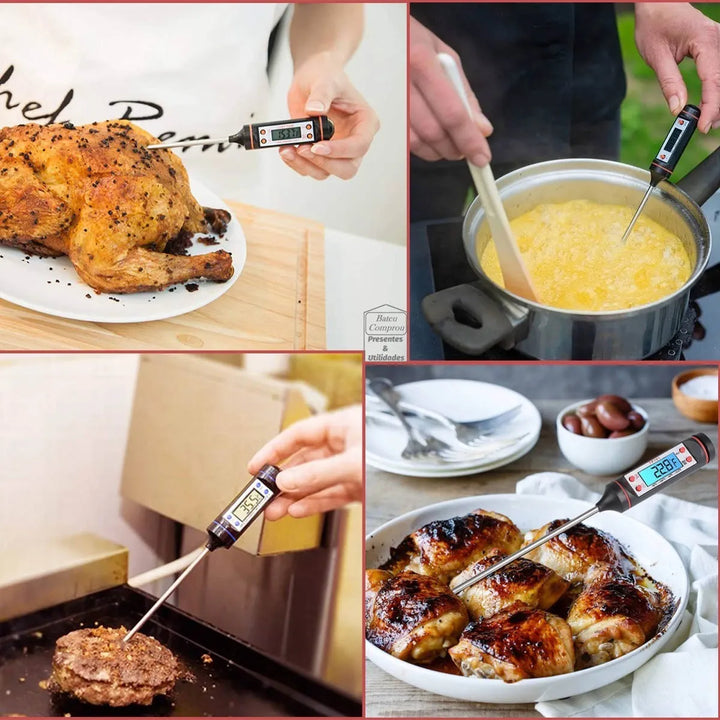Termómetro Digital Cocina Barbacoa + Batería Color Negro