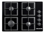 Estufa De Empotrar Challenger 4 Puestos Gas Vidrio Sq 6759 Color Negro