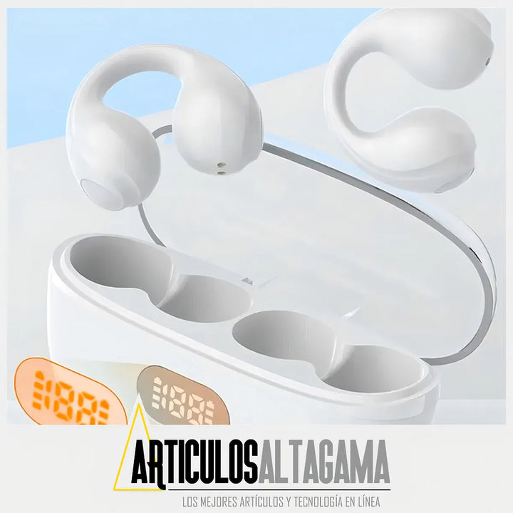 Audífonos Conducción Ósea De Clic Inalámbricos Bluetooth Color Blanco