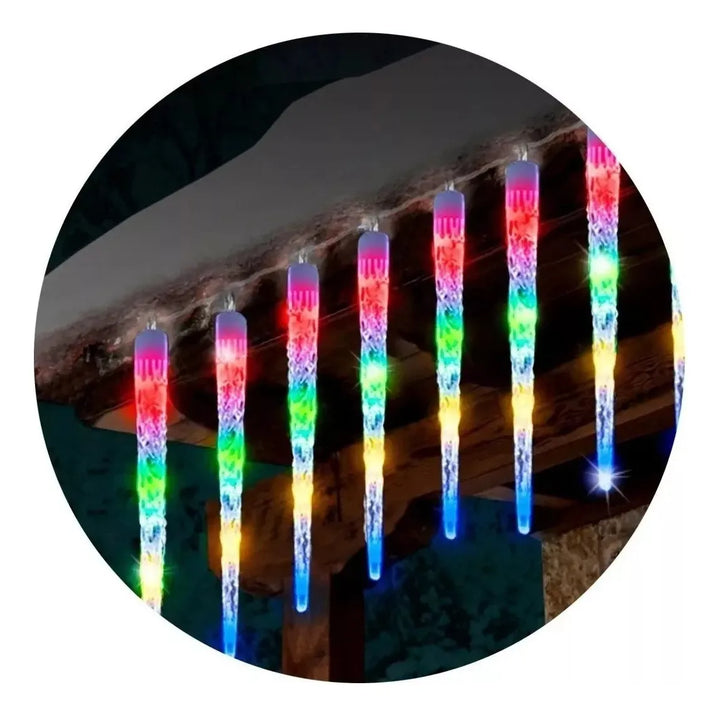 Luz Led Navideña Tubo De 10 Hielos X3 Metros Multicolor