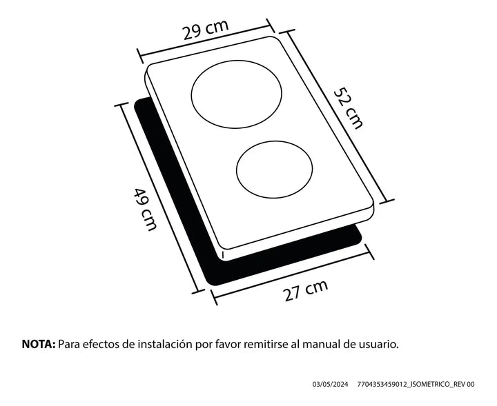 Estufa De Empotrar Haceb Vitro 30 Cms 220v Negro