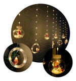 Instalación Cortina Bolas Y Aros Navideños Figuras Navideñas Cálidas