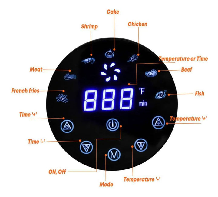 Freidora Digital Sin Aceite Fit Fry Air Fryer 4.2 Litros Negro