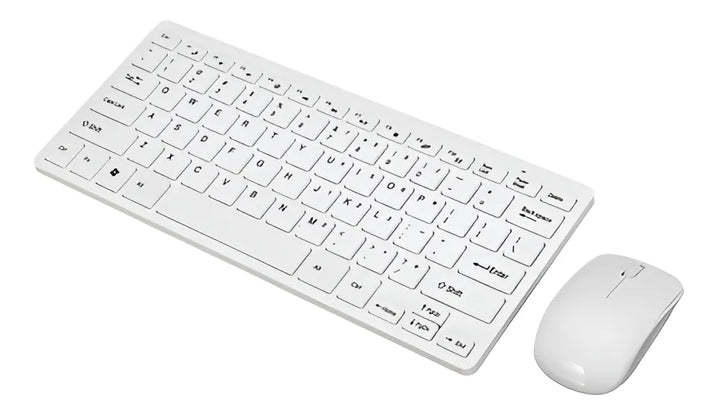 Kit Mini Teclado + Mouse Óptico Inalámbrico Para Pc Mac Color Del Teclado R-p0527 K03 Teclado Blanco