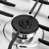 Estufa De Empotrar A Gas 4 Puestos Acero Inoxidable 58.5cm Plateado