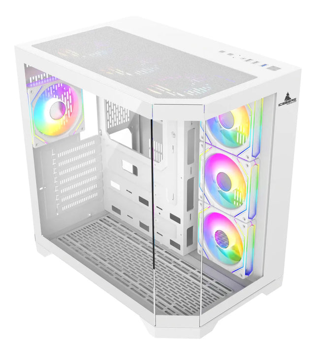 Chasis Iceberg Crystal Edge Blanco X10 Ventiladores Argb