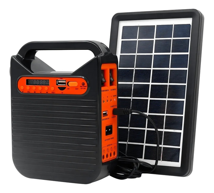 Kit Pantalla Solar Parlante Cargador Usb Lampara Linterna Fm