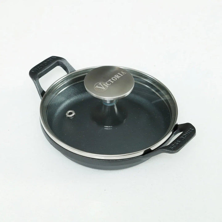 Mini Cazuela De Hierro Fundido 14 Cm Esmaltado Victoria® Color Negro