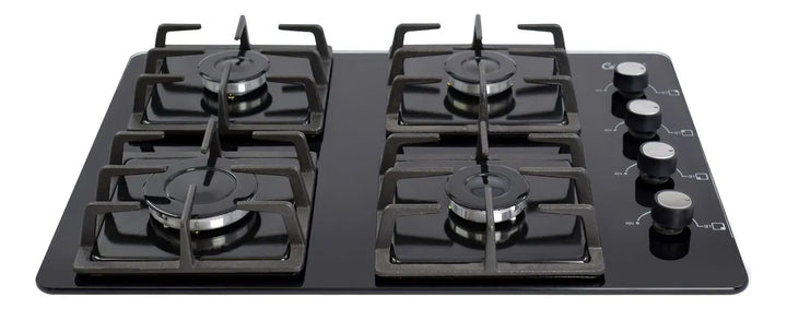 Estufa De Empotrar Vidrio Templado 60x45cm Gas Natural 6309 Color Negro