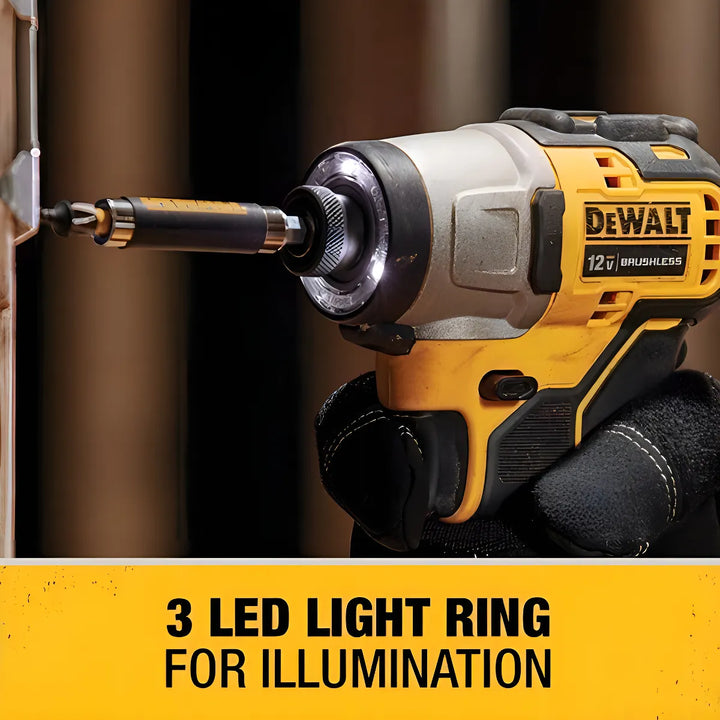 Dewalt Kit De Taladro De Impacto Inalámbrico 12v Sin Escobas Amarillo Dcd801f2