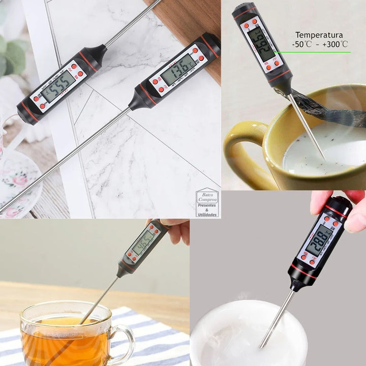 Termómetro Digital Cocina Barbacoa + Batería Color Negro