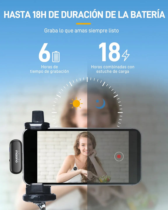 Maono Microfono Lavalier inalámbrico Maono Wm620 Pc2 para android color negro