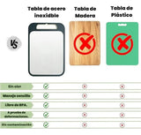 Tabla De Picar Alimentos Acero Inoxidable Antibacterial Geométrico Plateado