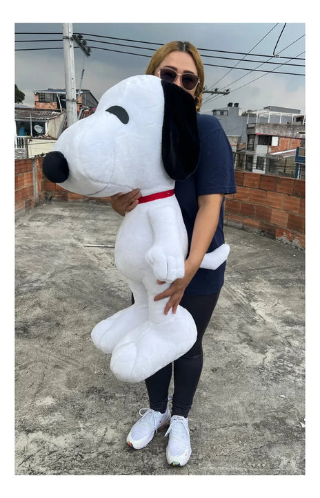 Perro Snoopy Peluche Gigante 80cm Blanco Y Negro